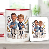 Custom Any Photo - Personalized Father Accent Mug & Coaster