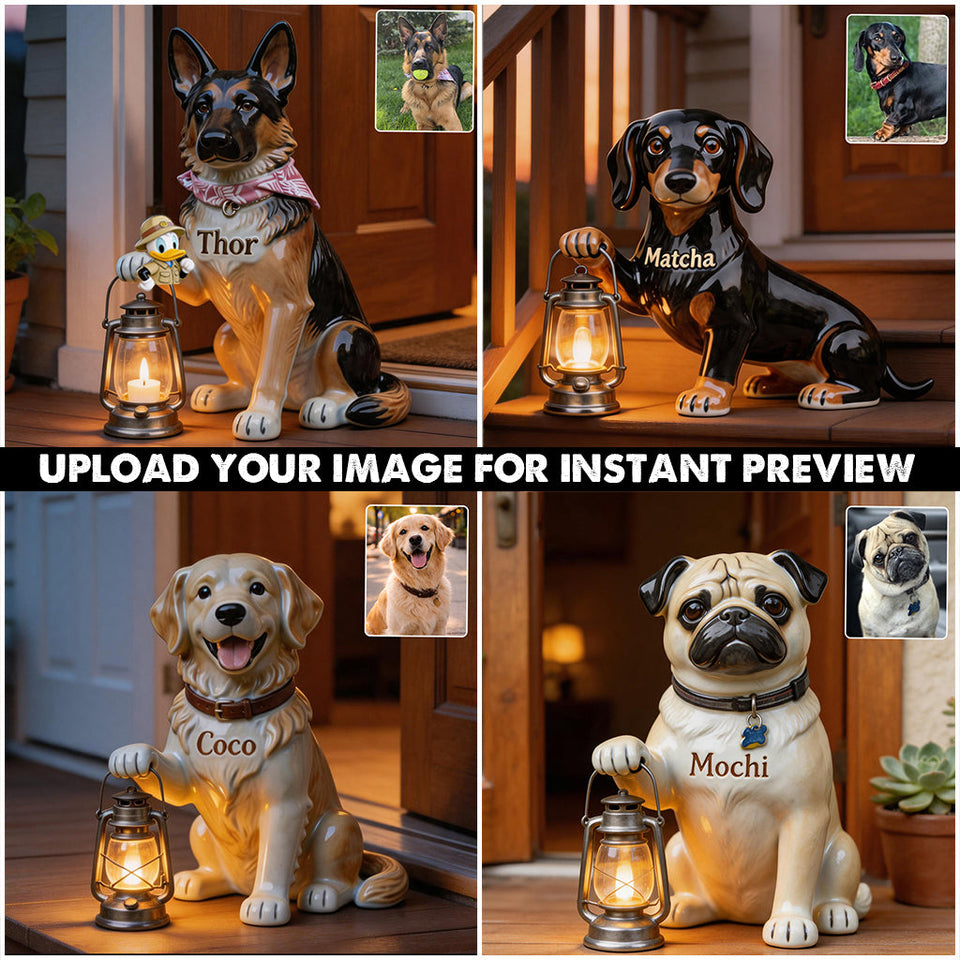 Always Waiting For You - Personalized Dog Solar Acrylic Light