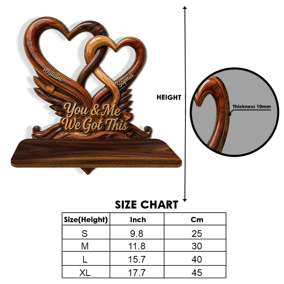 We Got This - Personalized Couple Wooden Floating Shelf