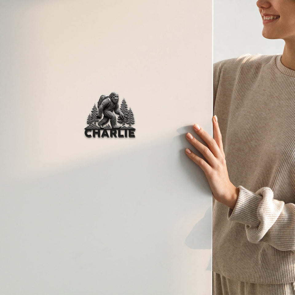 Hiking Sasquatch - Personalized Hiking Magnet