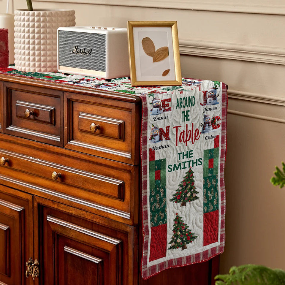 Merry Christmas - Personalized Family Table Runner