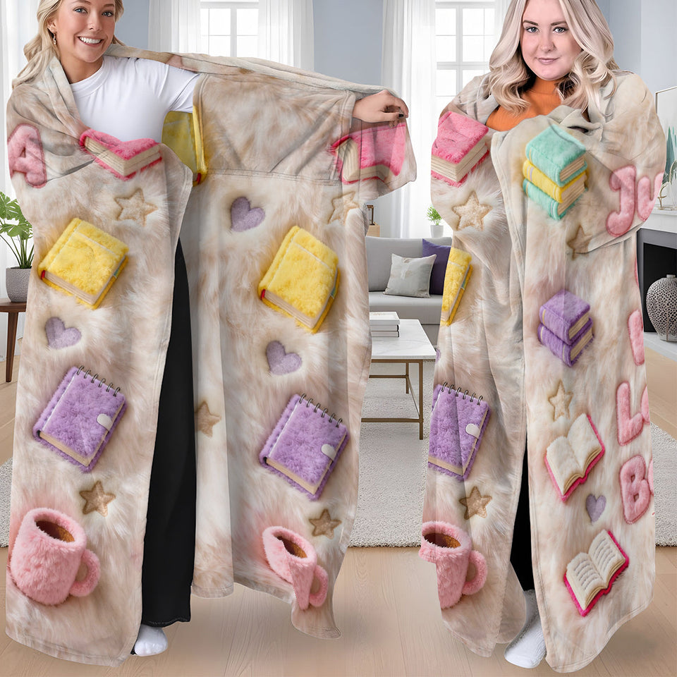 Just A Girl Who Loves Books - Personalized Book Wearable Blanket