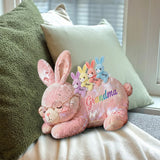 Grandma Bunny with Baby Bunnies - Personalized Grandma Faux Fur Shaped Pillow