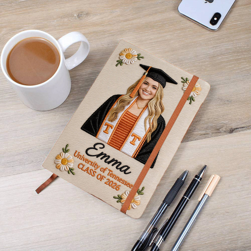 Any Photo Perfect Gift For Graduation - Personalized Graduation Leather Journal