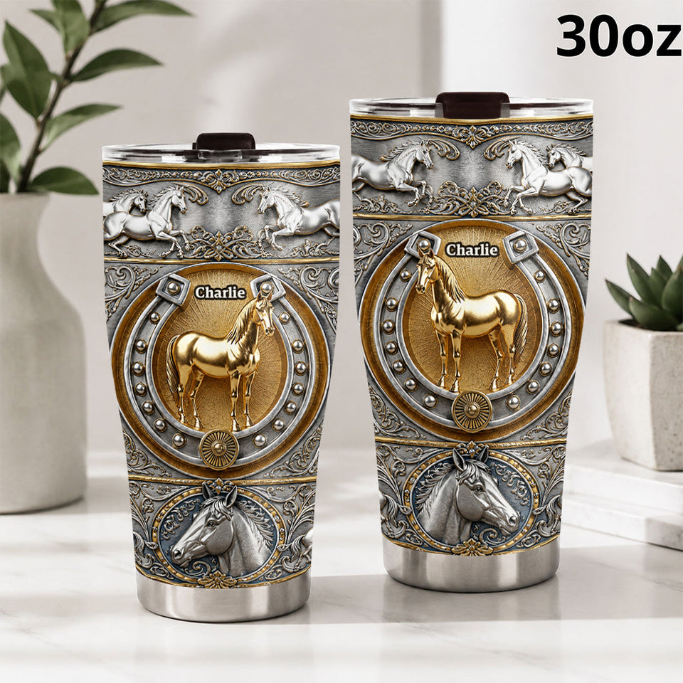 Love Horses - Personalized Horse Tumbler