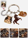 Custom Any Photo - Personalized Horse Keychain With Charms