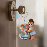 Autism Awareness Alphabet - Personalized Autism Awareness Plush Keychain