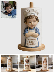 World's Best Sous Chef - Personalized Kid Paper Towel Stand