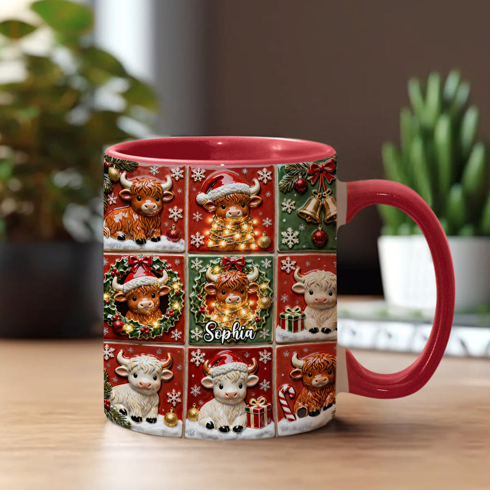 Love Highland Cow - Personalized Highland Cow Accent Mug