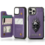 Fire Skull - Personalized Skull Wallet Phone Case