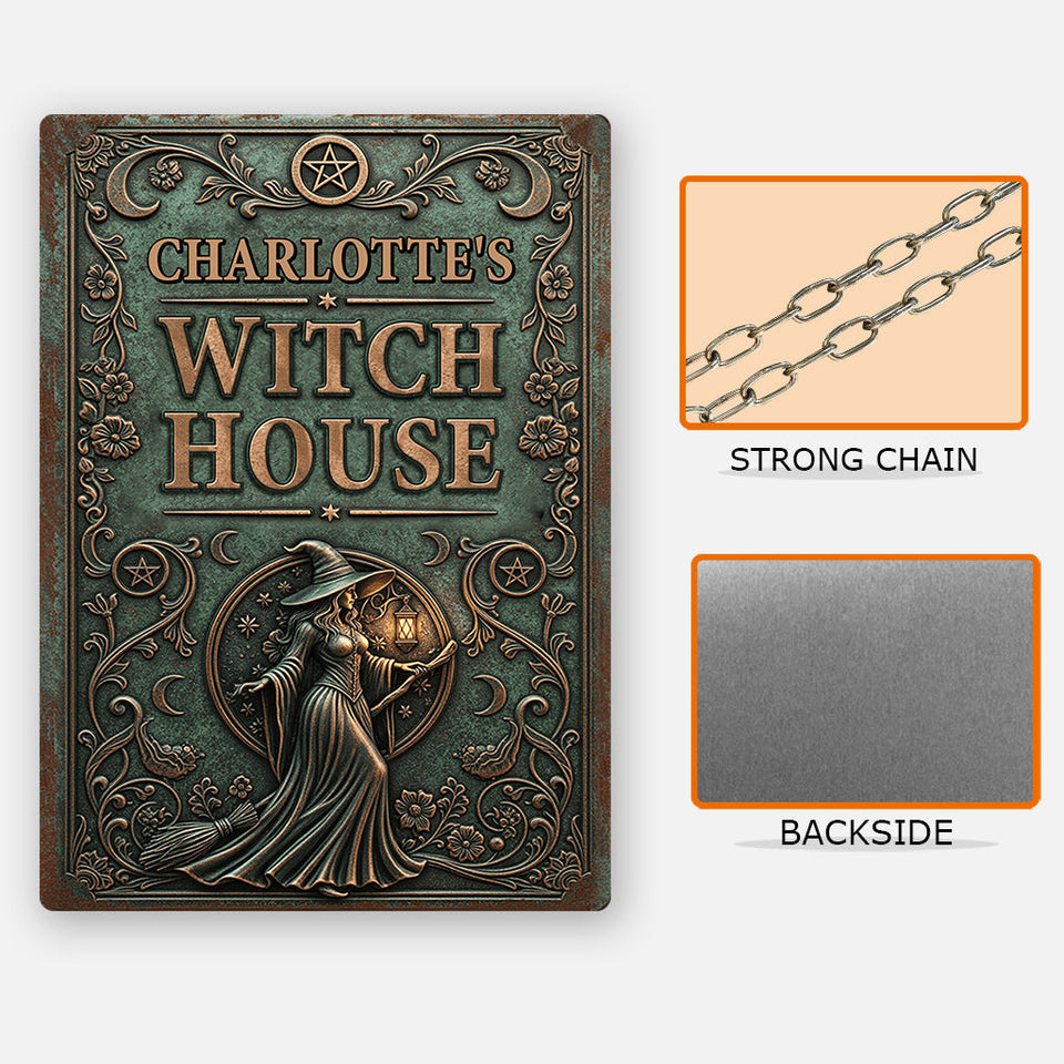 Witch House - Personalized Witch Rectangle Metal Sign