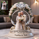 Just Married, Funny And Sentimental Anniversary Gift For Partner - Personalized Couple Custom Shaped Acrylic Plaque