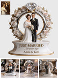 Just Married, Funny And Sentimental Anniversary Gift For Partner - Personalized Couple Custom Shaped Acrylic Plaque