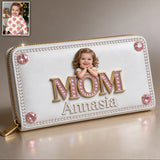 Mother's Day Gift, Custom From Any Photo - Personalized Mother Leather Long Wallet