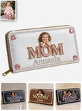 Mother's Day Gift, Custom From Any Photo - Personalized Mother Leather Long Wallet
