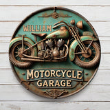 Motorcycle Lover - Personalized Biker Round Metal Sign