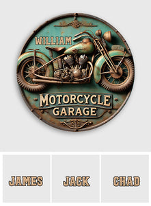 Motorcycle Lover - Personalized Biker Round Metal Sign