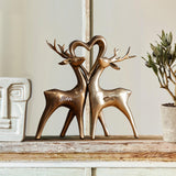 Anniversary Gifts Couple Deer - Personalized Couple Custom Shaped Wood Plaque