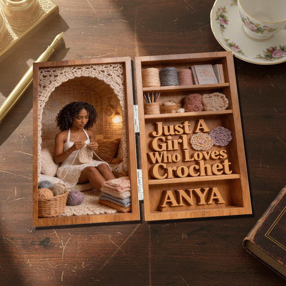 Just A Girl Who Loves Crocheting - Personalized Crocheting Acrylic Diptych