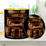 Whiskey Bar - Personalized Whisky Accent Mug & Coaster