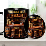 Whiskey Bar - Personalized Whisky Accent Mug & Coaster