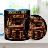 Whiskey Bar - Personalized Whisky Accent Mug & Coaster