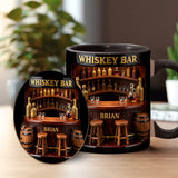Whiskey Bar - Personalized Whisky Accent Mug & Coaster