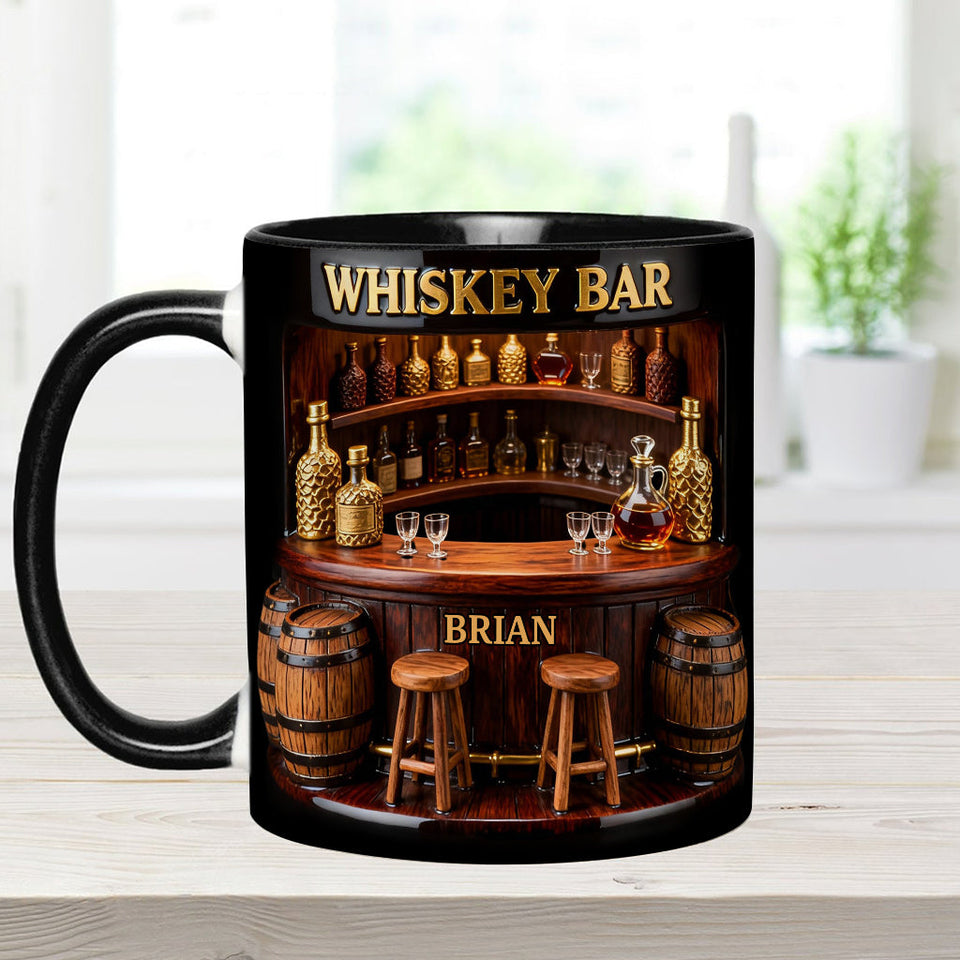 Whiskey Bar - Personalized Whisky Accent Mug & Coaster
