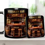 Whiskey Bar - Personalized Whisky Accent Mug & Coaster