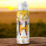 Pencil Alphabet Custom Name - Personalized Kid 2-In-1 Spout Water Bottle