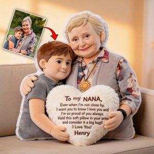 To My Grandma - Personalized Grandma Faux Fur Shaped Pillow