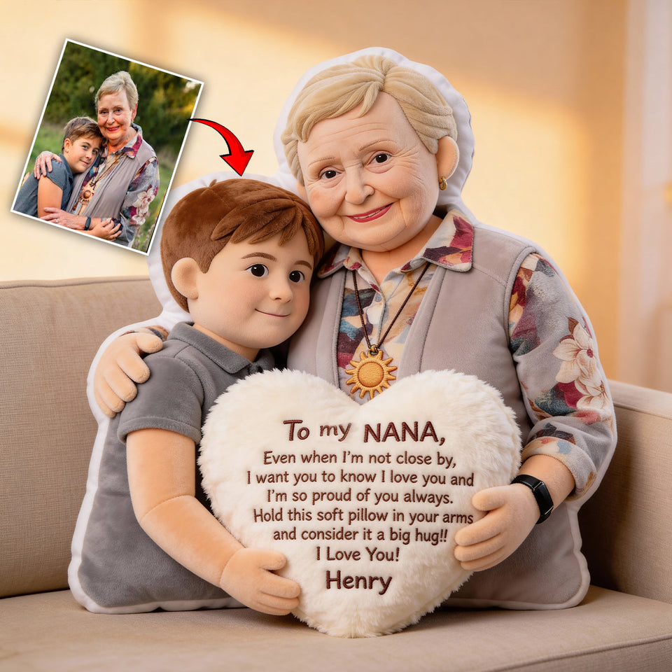 To My Grandma - Personalized Grandma Faux Fur Shaped Pillow
