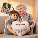 To My Grandma - Personalized Grandma Faux Fur Shaped Pillow