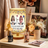 Sisters Are Different Flowers From The Same Garden - Personalized Sister Tableside Lamp With Wood Base
