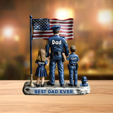 Police Dad - Personalized Police Officer Custom Shaped Acrylic Plaque