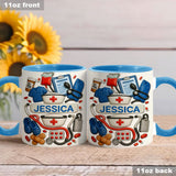 Nurses Are The Heart Of Healthcare - Personalized Nurse Accent Mug