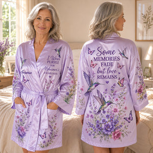 Fight Against Alzheimer, Alzheimer Awareness Gift - Personalized Alzheimer Awareness Satin Robe