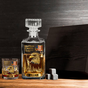 250th Anniversary - Personalized Bald Eagle Whiskey Glass