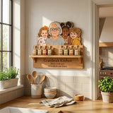 Grandma's Kitchen - Personalized Grandma Wooden Floating Shelf