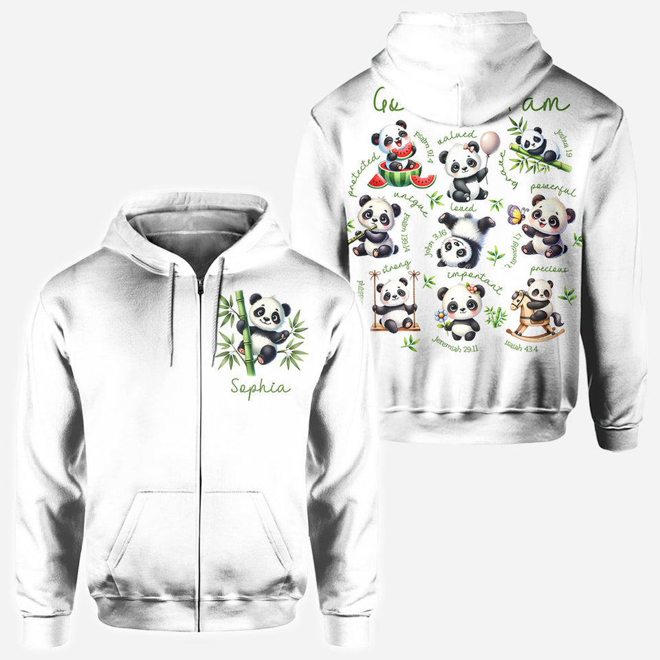 God Says I Am - Personalized Panda Lover All Over Shirt