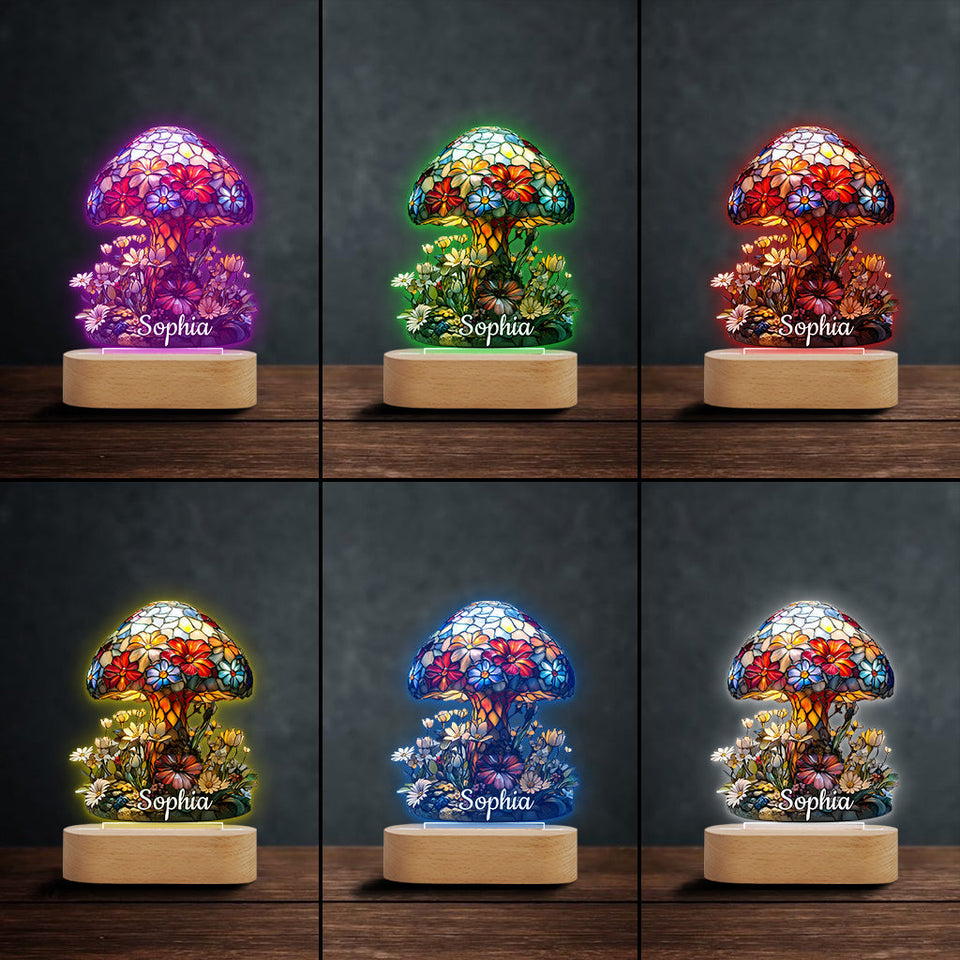 Magic Night - Personalized Mushroom Shaped Plaque Light Base