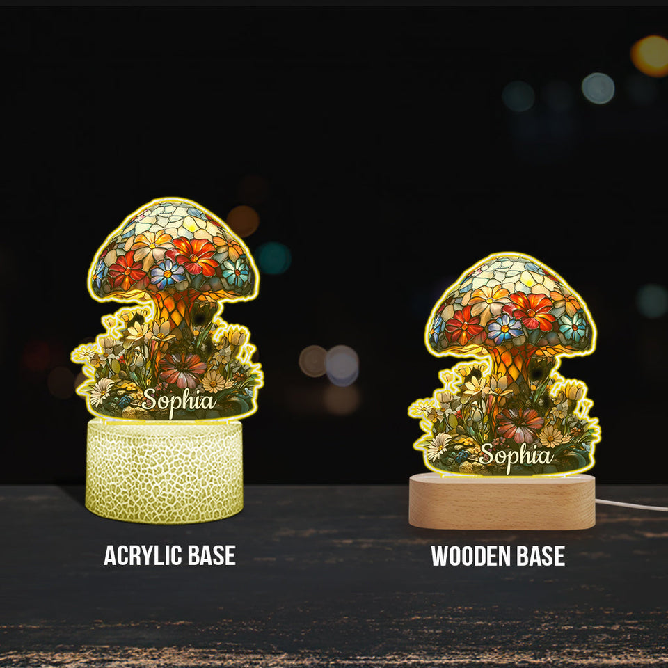 Magic Night - Personalized Mushroom Shaped Plaque Light Base