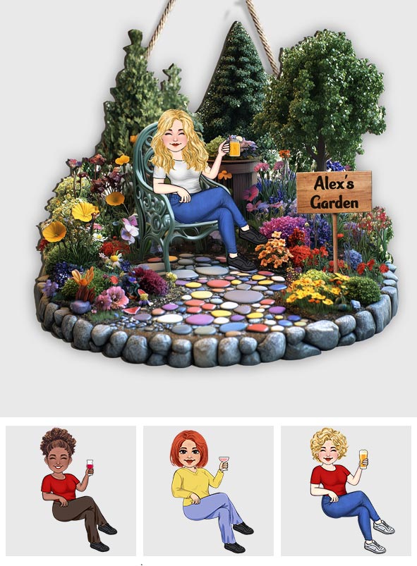 Love Garden - Personalized Gardening Custom Shaped Wood Sign