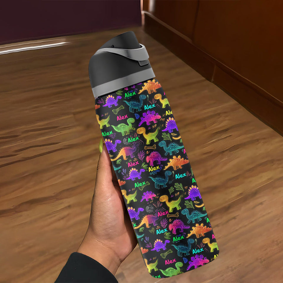 Dinosaur Drinkware for Kids - Personalized Kid 2-In-1 Spout Water Bottle