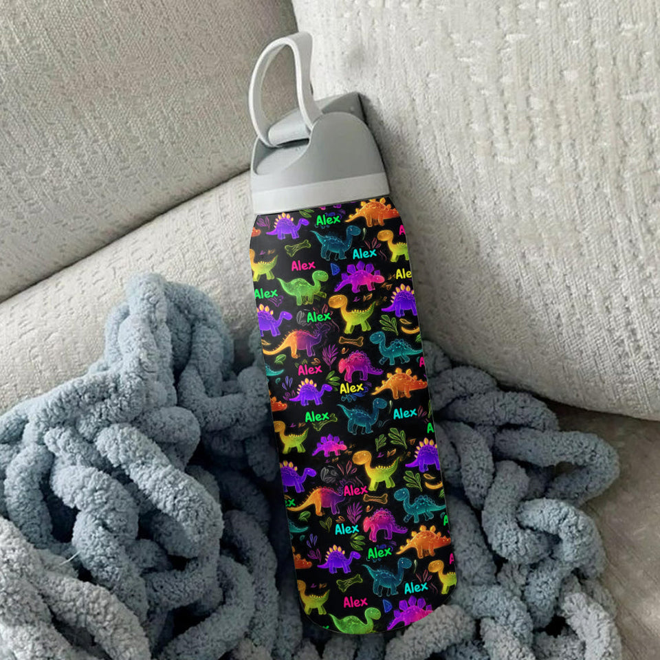 Dinosaur Drinkware for Kids - Personalized Kid 2-In-1 Spout Water Bottle