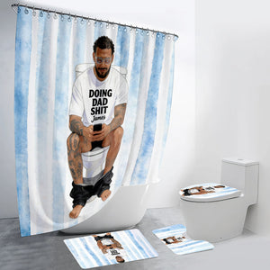 Best Time Of Day - Personalized Father Bathroom Curtain & Mats Set