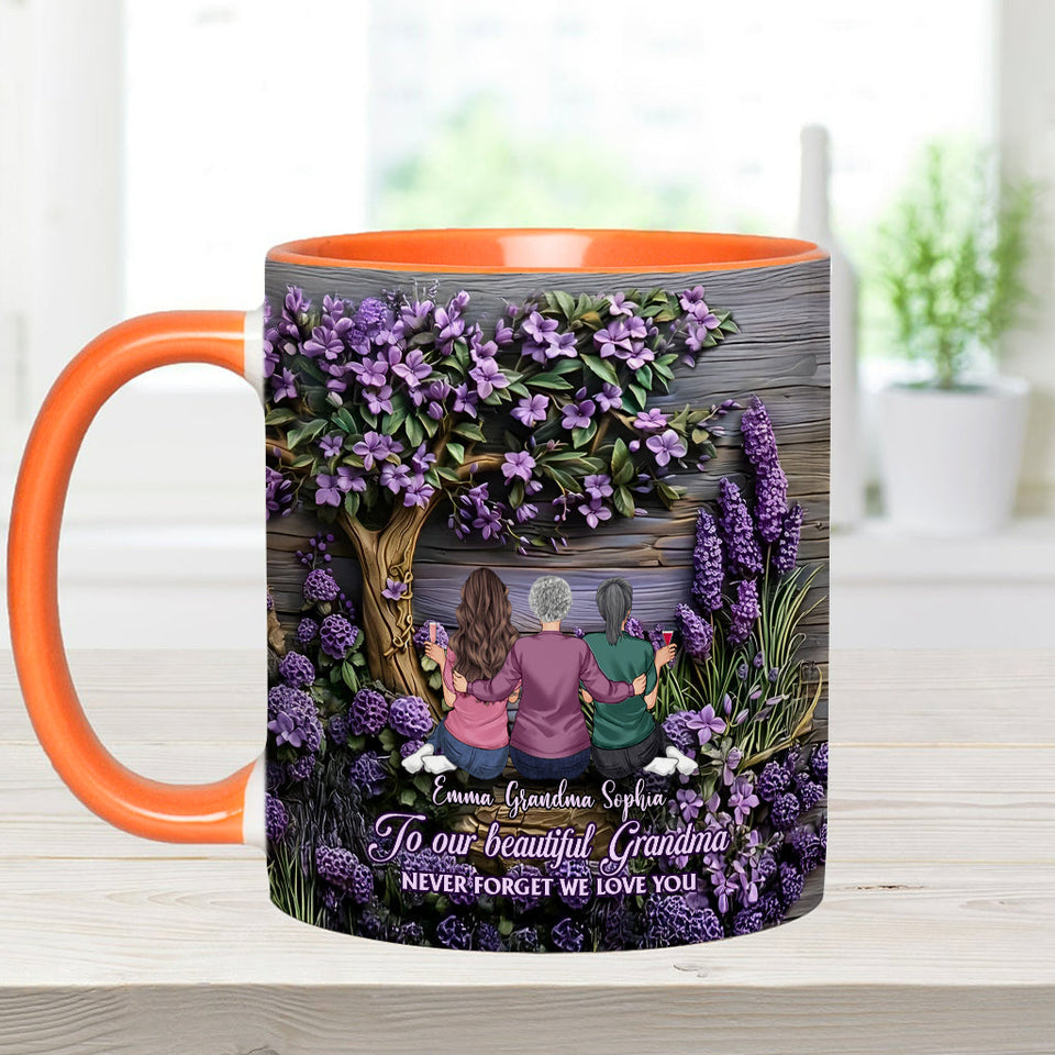 To Grandma/Mother Never Forget We Love You - Personalized Grandma Accent Mug
