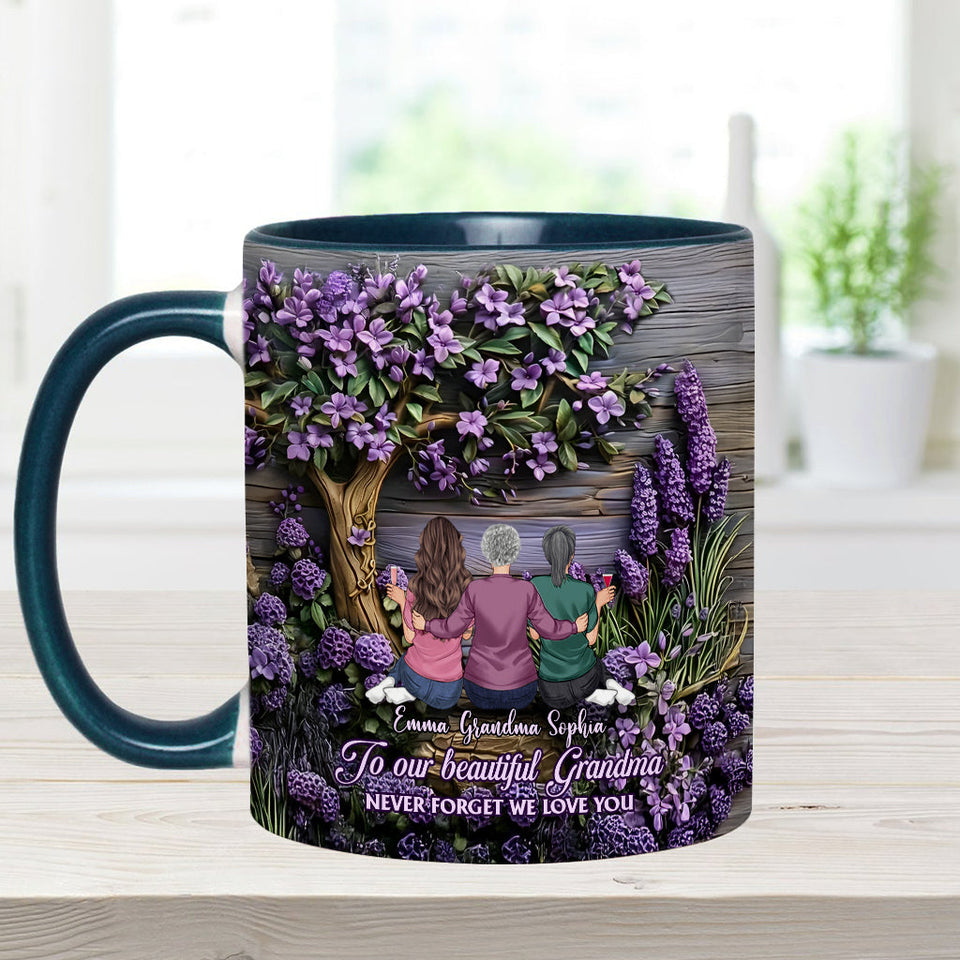 To Grandma/Mother Never Forget We Love You - Personalized Grandma Accent Mug