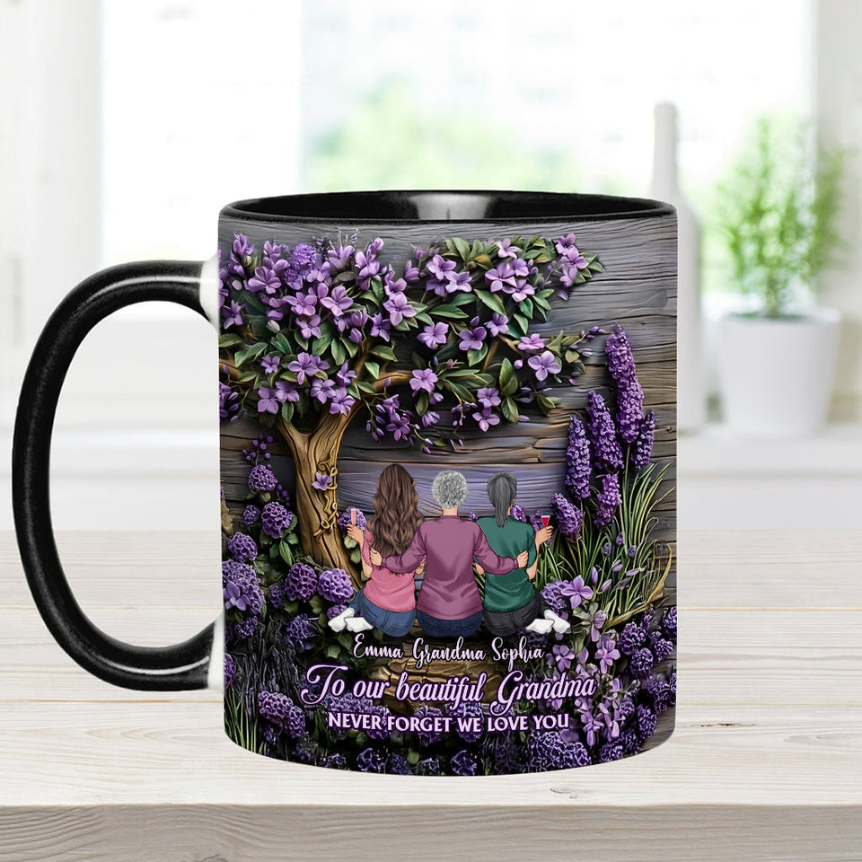 To Grandma/Mother Never Forget We Love You - Personalized Grandma Accent Mug