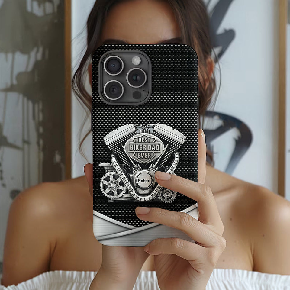 Best Dad Ever - Personalized Biker Full Print Phone Case